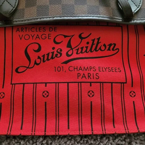 Louis Vuitton Neverfull MM tote bag in Damier Ebene canvas with brown leather tr - Picture 9 of 11